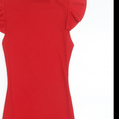 Preloved PRETTYLITTLETHING Womens Red   Mini  Size 8 - Detail