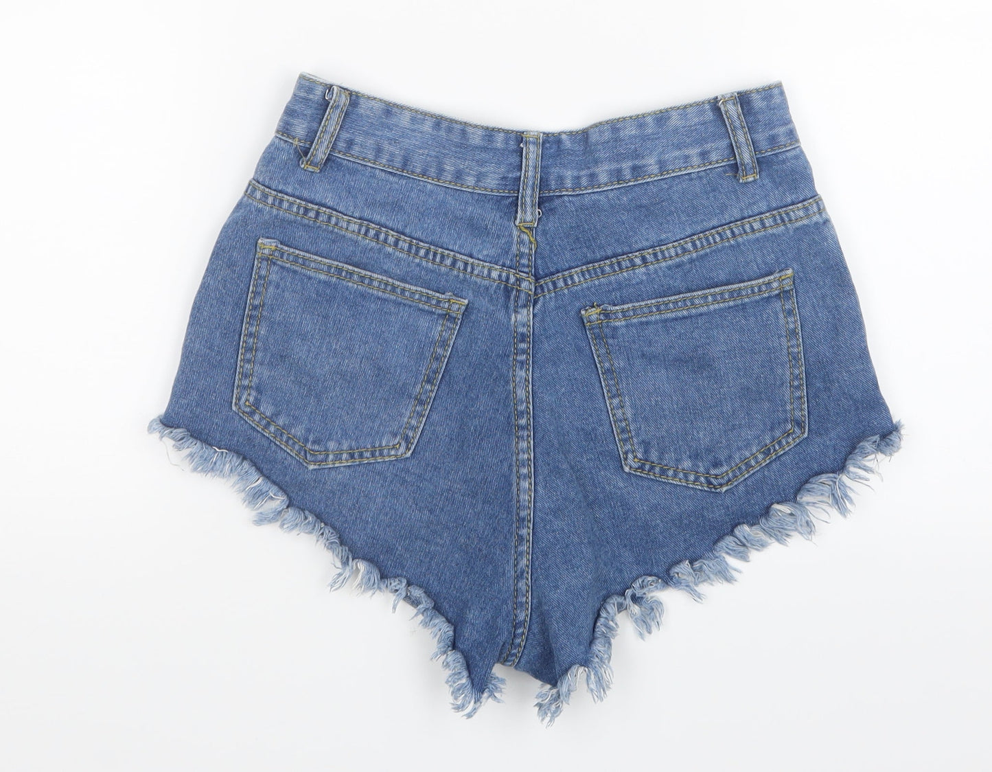 Preworn Womens Blue  Denim Hot Pants Shorts Size 25 in
