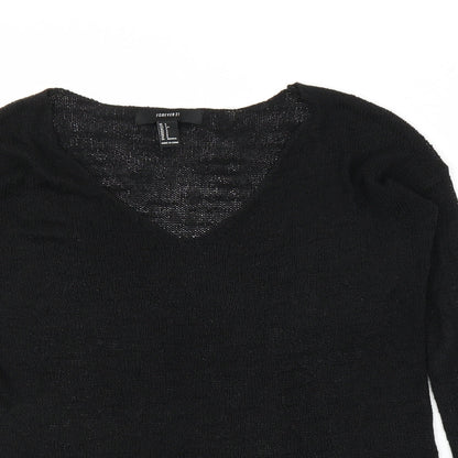 Preloved FOREVER 21 Womens Black   Pullover Jumper Size S - Detail