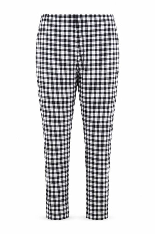 Primark Womens Grey Check  Carrot Trousers Size 8 L25 in