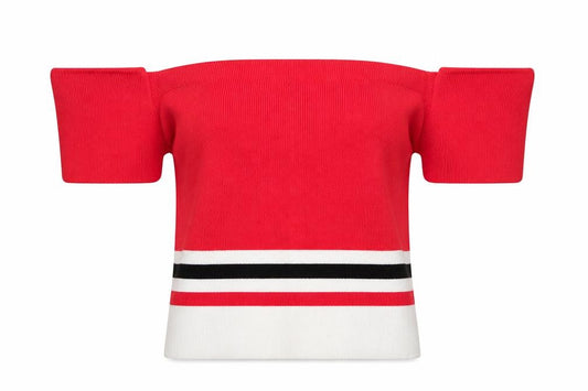 H&M Girls Red Striped  Pullover Jumper Size M  - Cropped