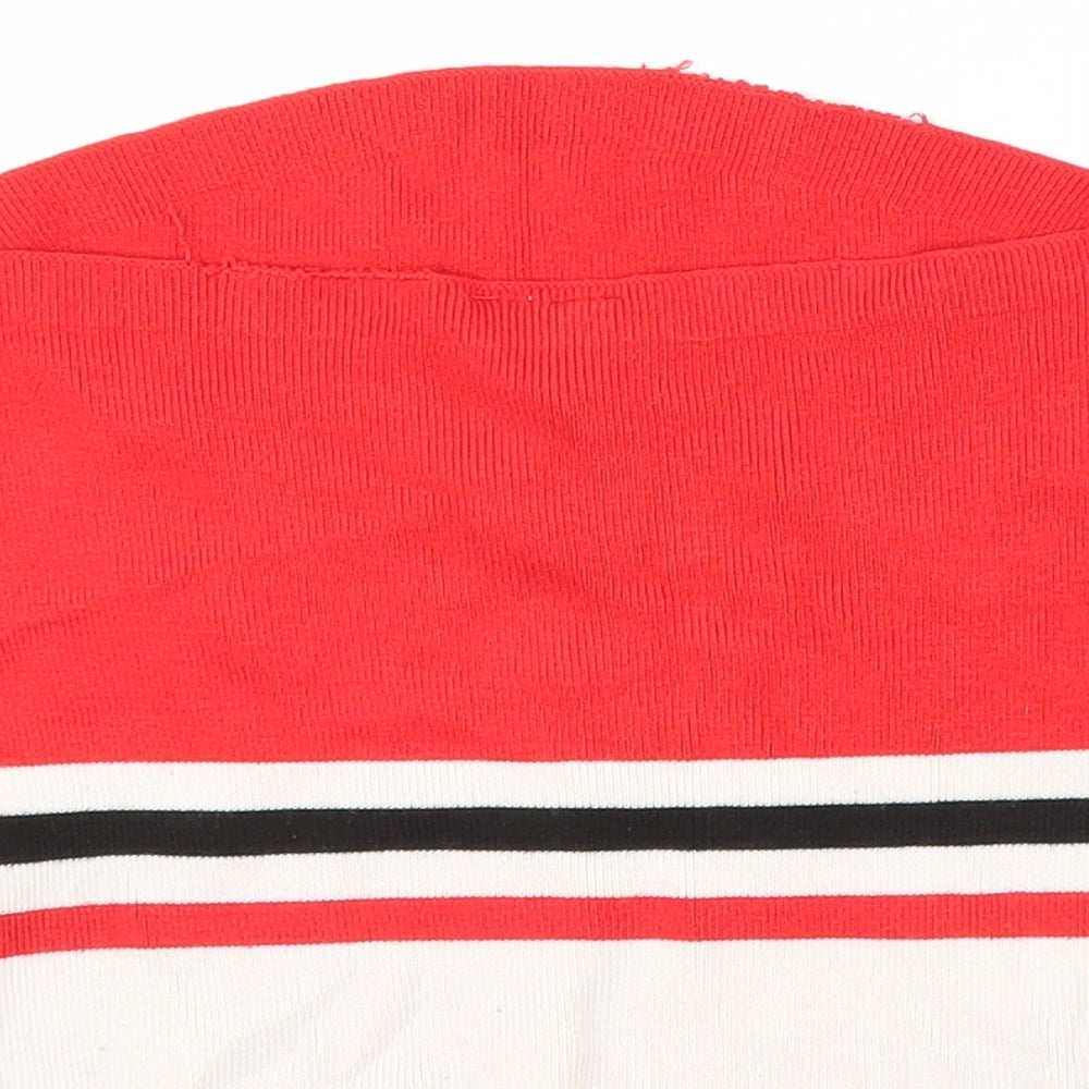 H&M Girls Red Striped  Pullover Jumper Size M  - Cropped