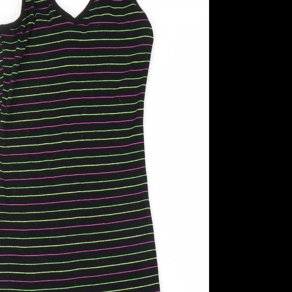 Primark Womens Black Striped  Bodycon  Size 10