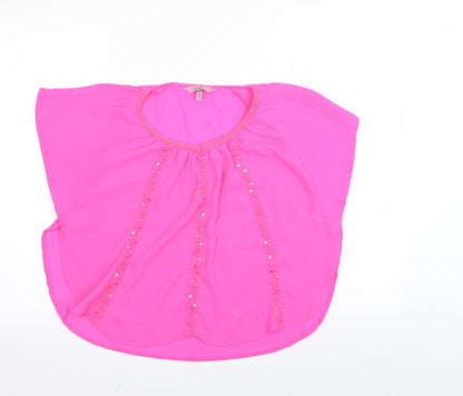 Front view of OVS girls’ pink basic blouse, size 11-12, years