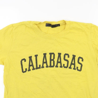 Preloved Missguided Womens Yellow   Basic T-Shirt Size S  - Calabasas - Detail