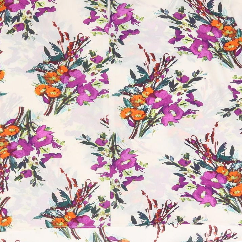 Papaya Womens White Floral  Basic Blouse Size 16