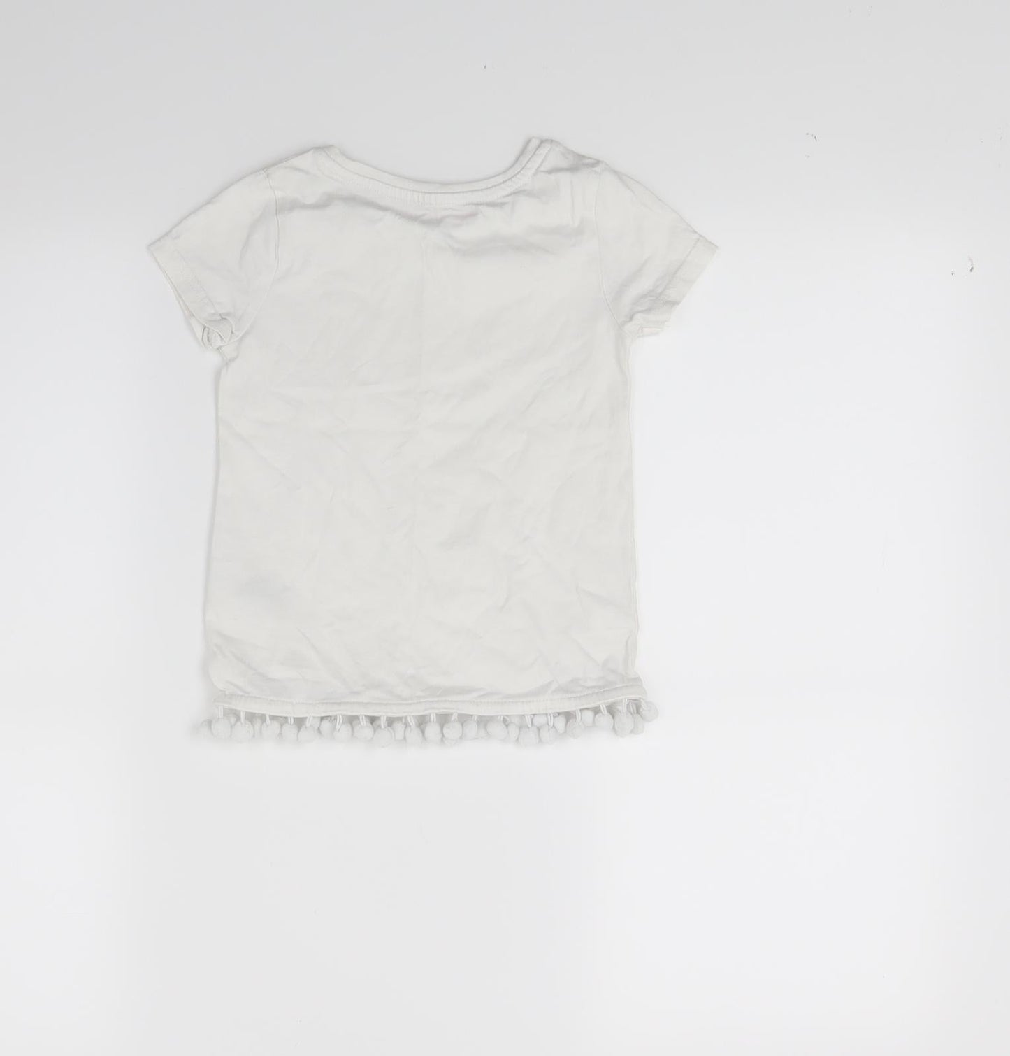 Nutmeg Girls White   Basic T-Shirt Size 4-5 Years