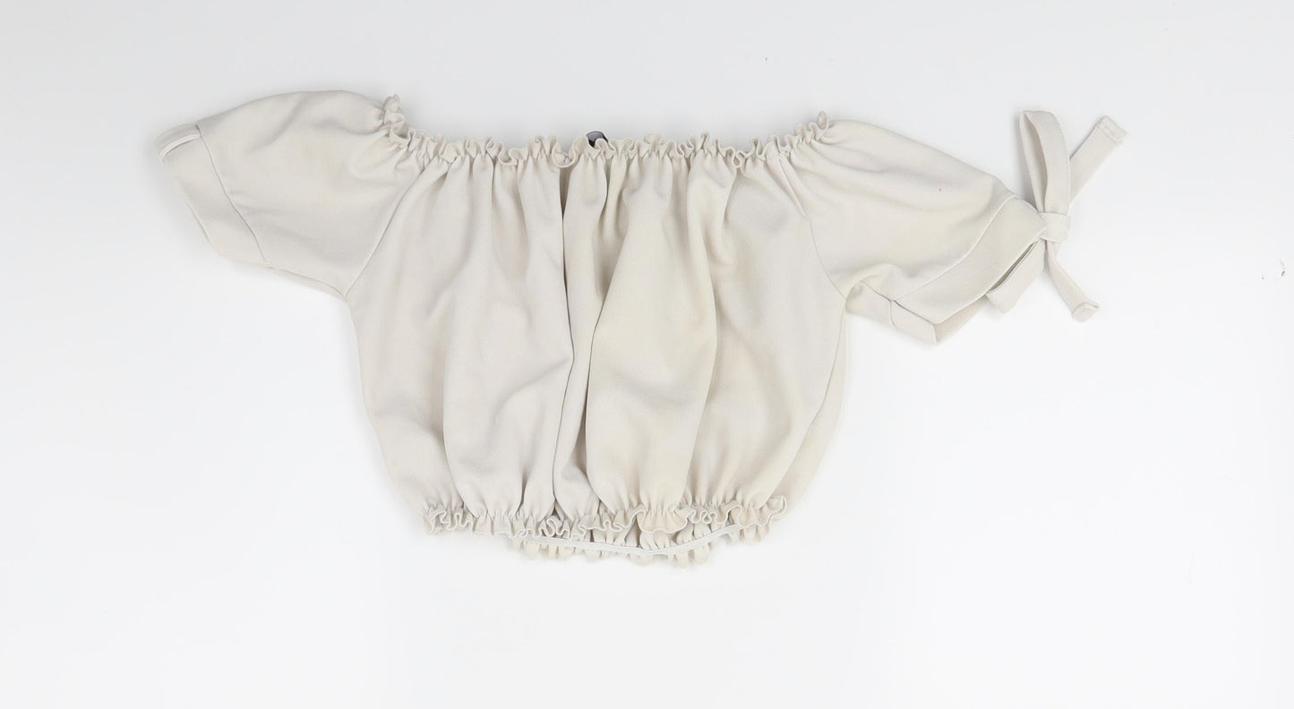 New Look Womens Beige   Cropped Blouse Size 6