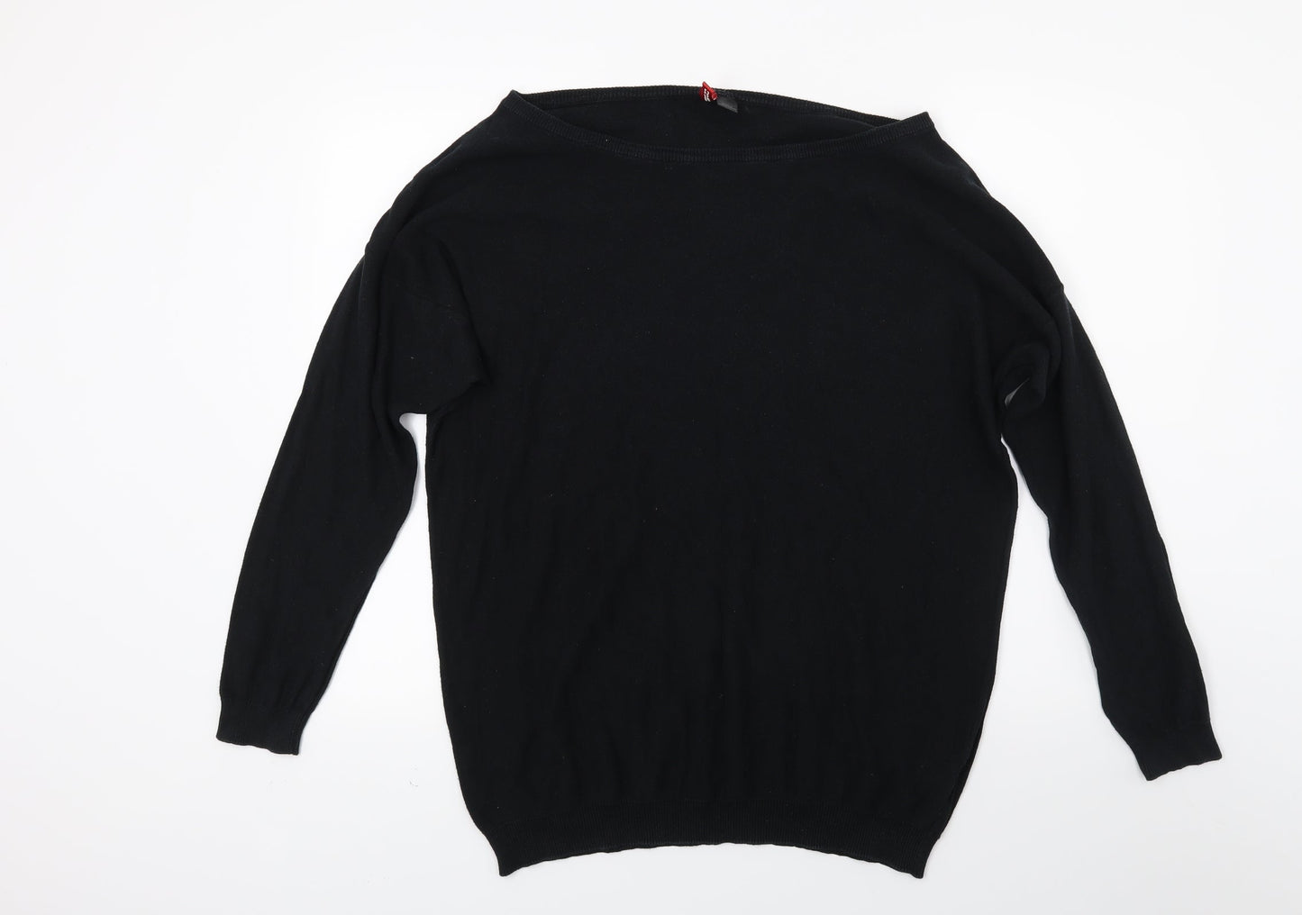H&M Womens Black  Knit Pullover Jumper Size 12