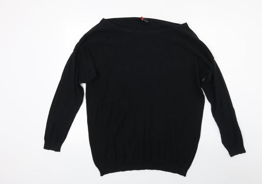 H&M Womens Black  Knit Pullover Jumper Size 12
