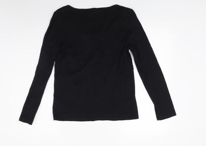Back view of Joann hope women’s black knit jumper, size UK 14