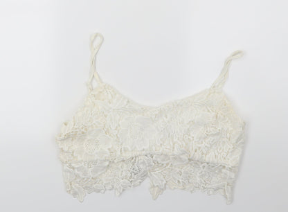 Additional front view of Cameo Rose women’s white rayon camisole blouse, size UK 14