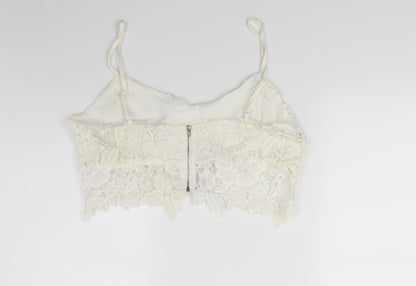 Back view of Cameo Rose women’s white rayon camisole blouse, size UK 14