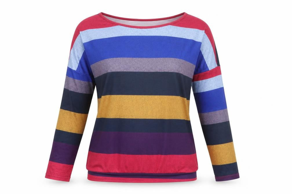 Yoins Womens Multicoloured Striped  Pullover Jumper Size 8