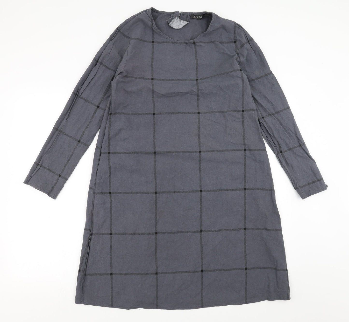 Zanzea Womens Grey Check  Shift  Size S