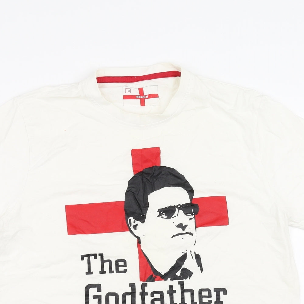 Sainsburys Mens White    T-Shirt Size M  - the godfather