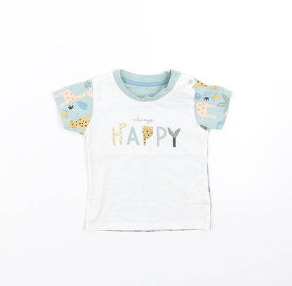 Matalan Baby Green   Basic T-Shirt Size 6-9 Months  - animals