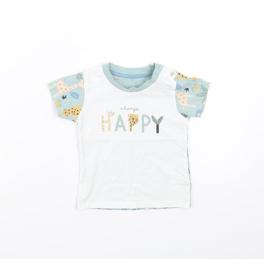 Matalan Baby Green   Basic T-Shirt Size 6-9 Months  - animals