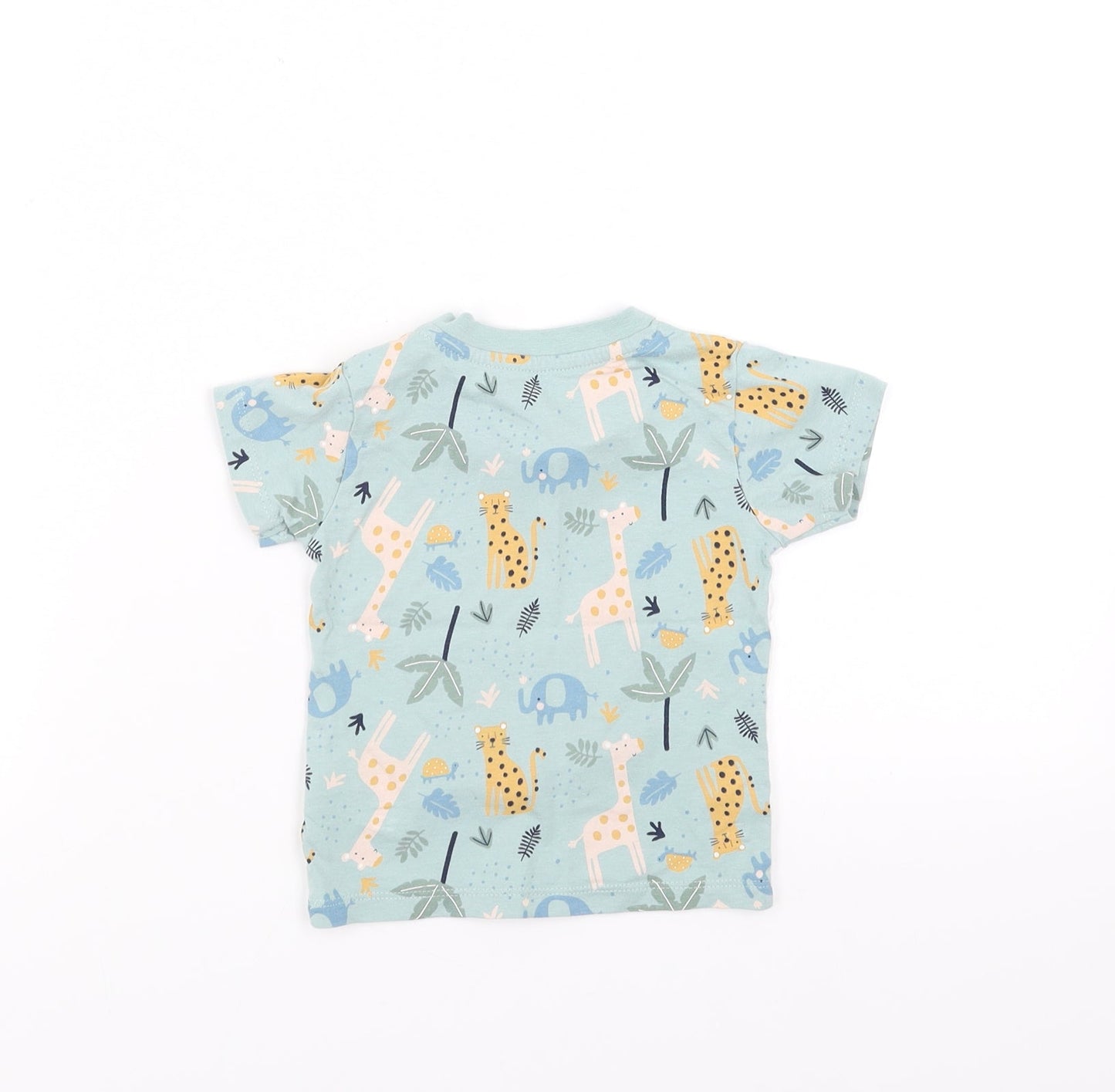 Matalan Baby Green   Basic T-Shirt Size 6-9 Months  - animals