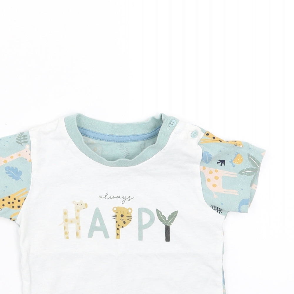 Matalan Baby Green   Basic T-Shirt Size 6-9 Months  - animals