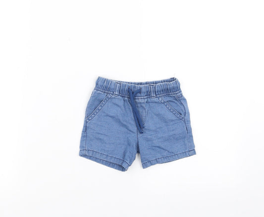 F&F Baby Blue Striped  Cropped Trousers Size 6-9 Months  - shorts