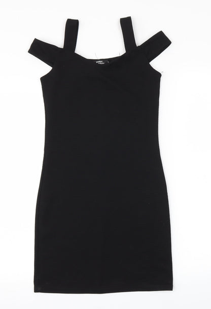 Additional front view of Miss Selfridge women’s black a-line, size UK 8