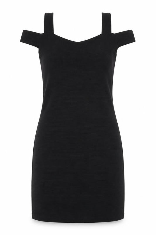 Front view of Miss Selfridge women’s black a-line, size UK 8
