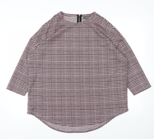 Primark Womens Red Check  Pullover Jumper Size M