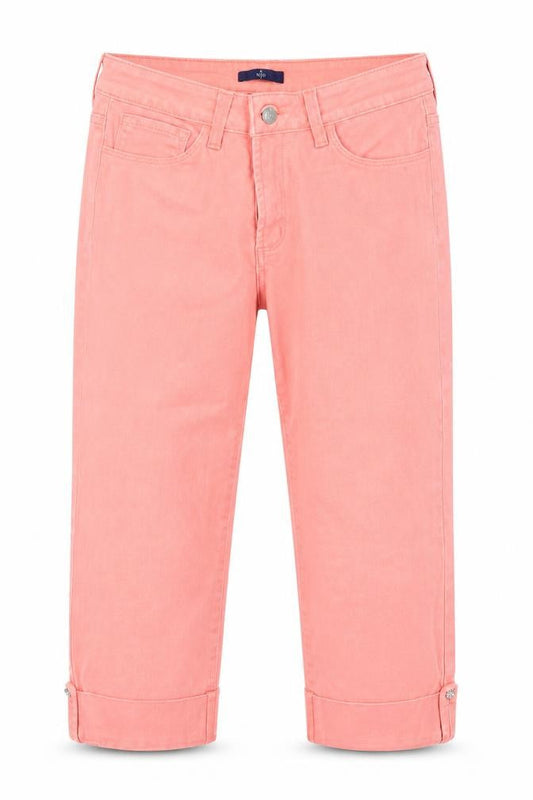 YNXDJ Womens Pink   Capri Jeans Size 6 L20 in
