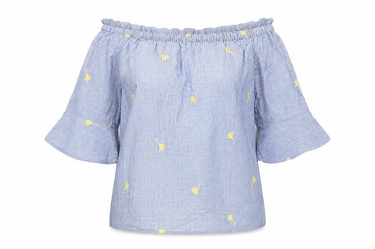 F&F Womens Blue Floral  Basic T-Shirt Size 6