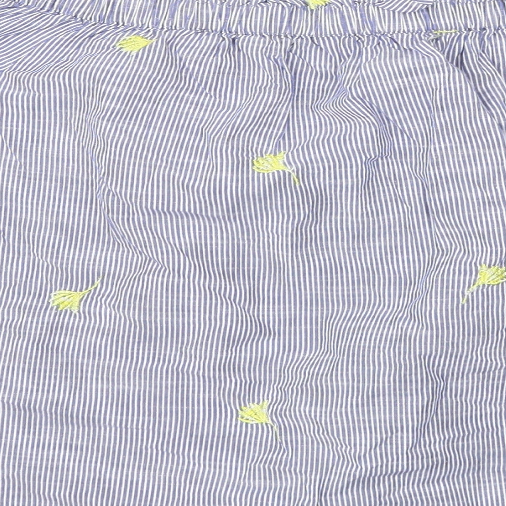F&F Womens Blue Floral  Basic T-Shirt Size 6