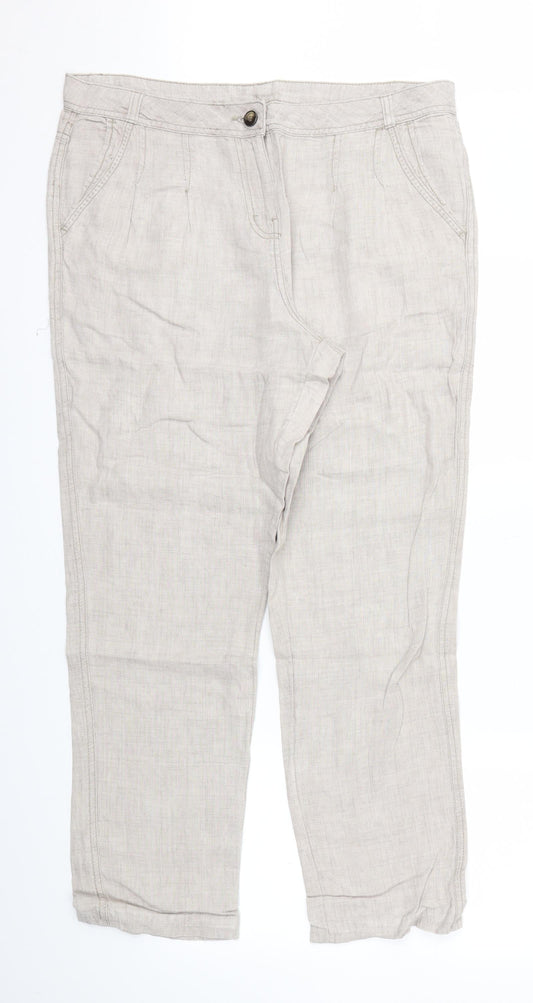 Moda Womens Beige   Trousers  Size 14 L30 in
