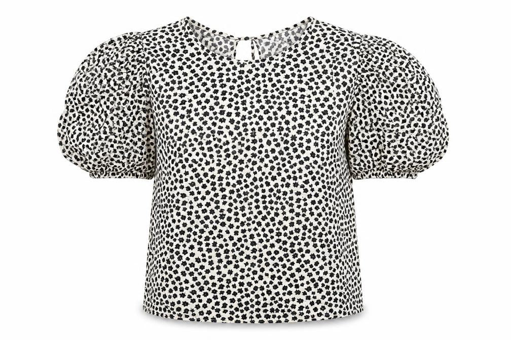 H&M Womens White Floral  Basic T-Shirt Size S