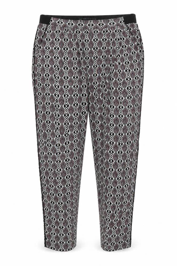 NEXT  Womens Black Argyle/Diamond  Trousers  Size 10 L29 in - Stretch waistband