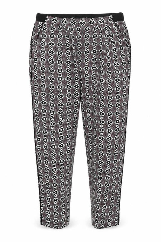 NEXT  Womens Black Argyle/Diamond  Trousers  Size 10 L29 in - Stretch waistband