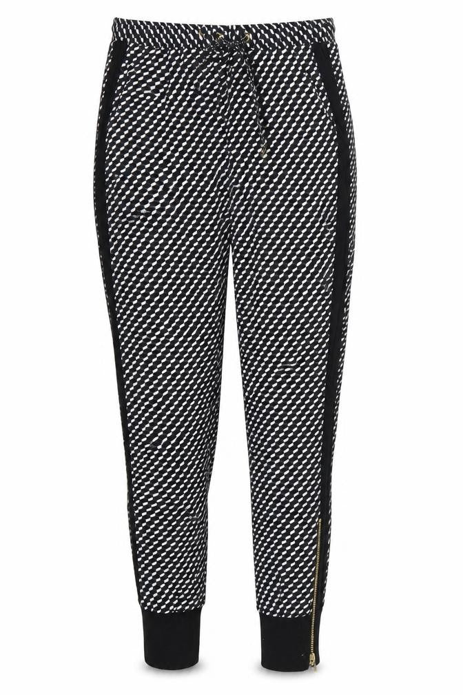 Be Beau Womens Black Argyle/Diamond  Trousers  Size 8 L29 in - Stretch waistband