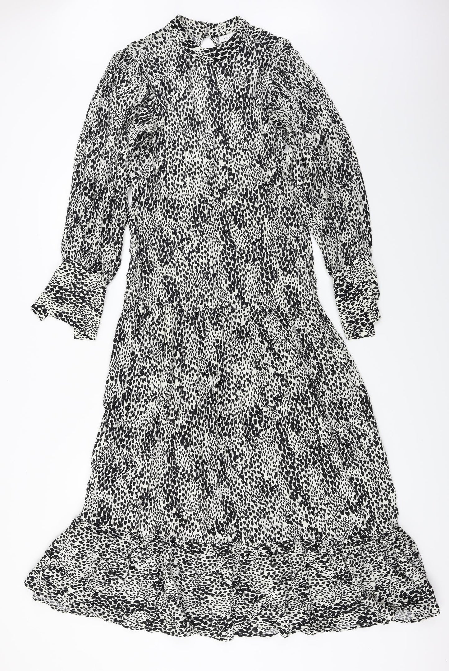 Topshop  Womens White Animal Print  A-Line  Size 6