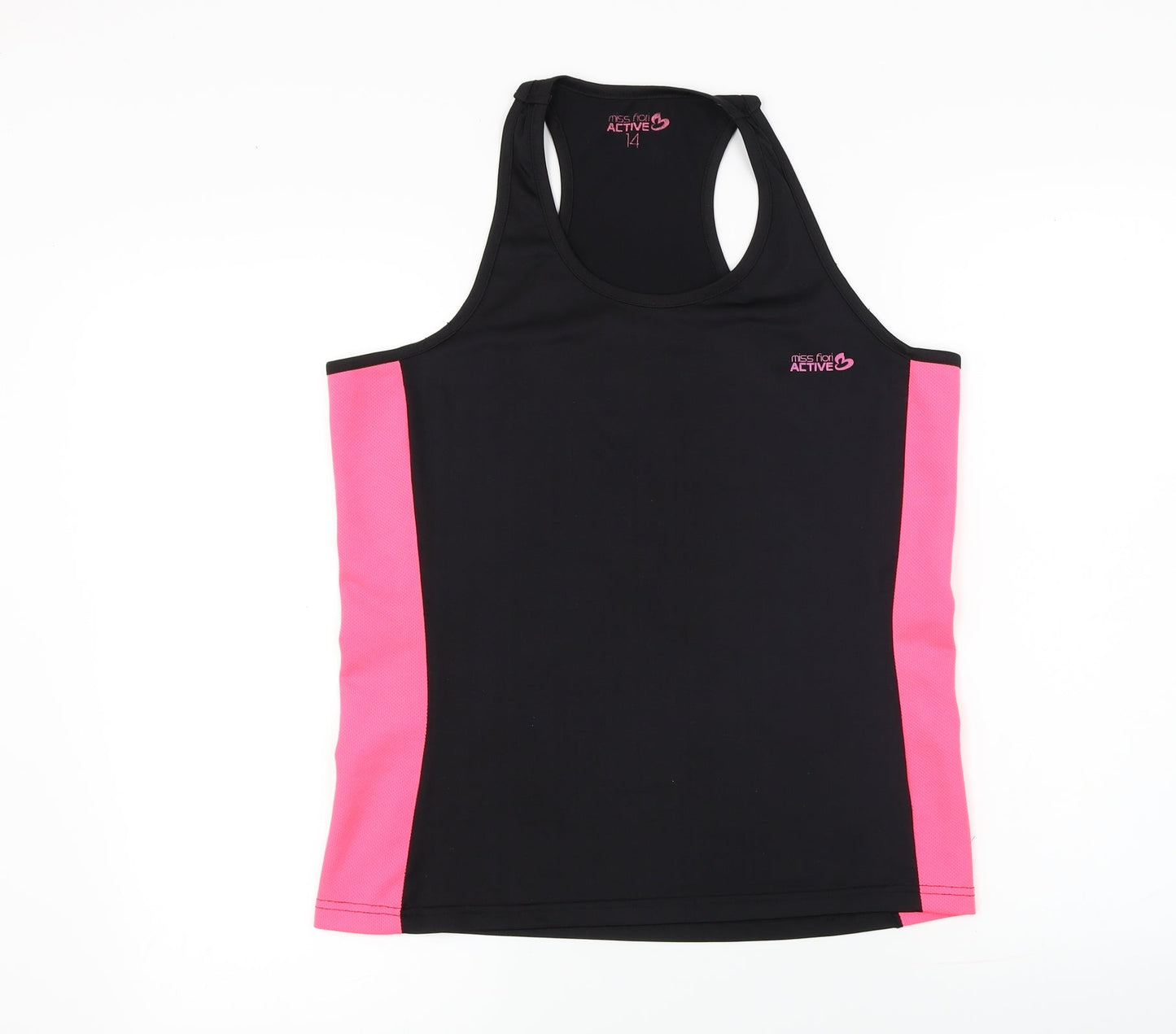 Miss Fiori  Womens Black   Basic T-Shirt Size 14
