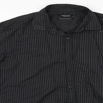 Dressmann  Mens Black    Button-Up Size L