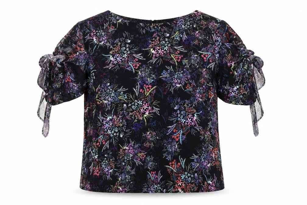 H&M  Womens Black Floral  Basic Blouse Size 14