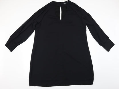 Front view of Yoins women’s black basic blouse, size XL
