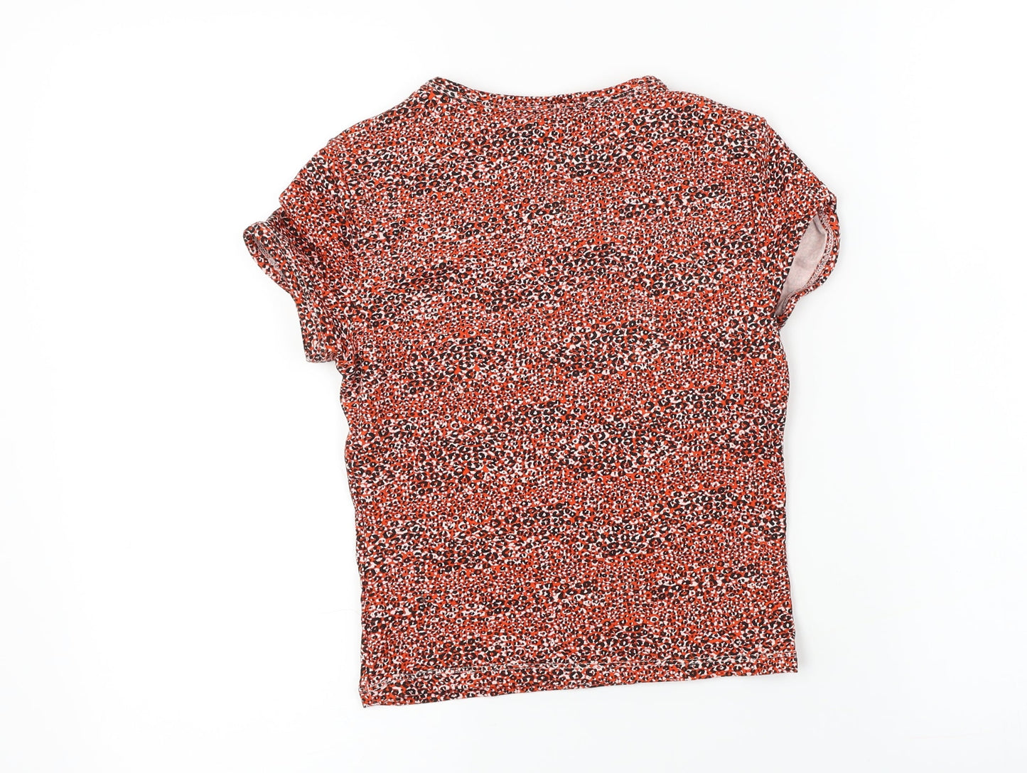 Topshop  Womens Red Animal Print  Basic T-Shirt Size 6