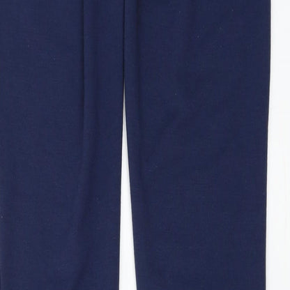 Brand and care label for BYOU women’s blue trousers, size UK 12, 28-inch leg
