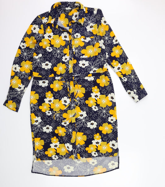 label be Womens Blue Floral  Shift  Size 10
