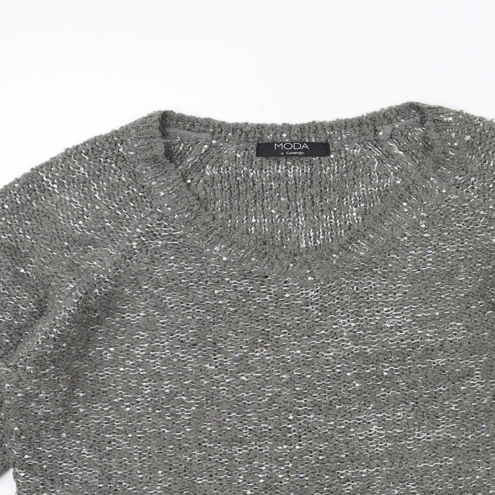George Womens Grey  Knit Pullover Jumper Size 14