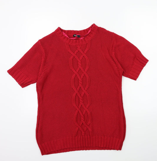 M&Co Womens Red  Knit Pullover Jumper Size XL