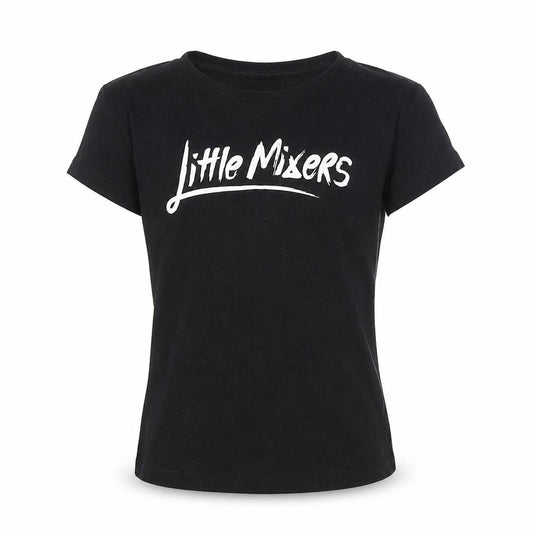 Front view of Miss E-vie girls’ black jersey basic t-shirt, size 9-10, years - little mixers
