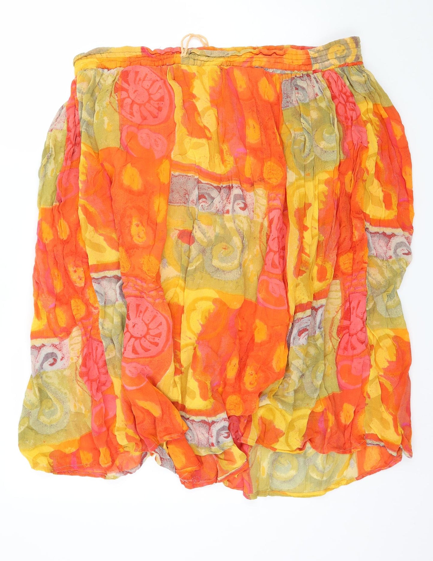 Preworn Womens Orange Geometric  Flare Skirt Size 42 in