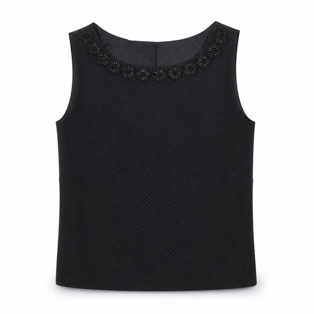 Dickins & Jones  Womens Black  Satin Basic Blouse Size 10  - open back