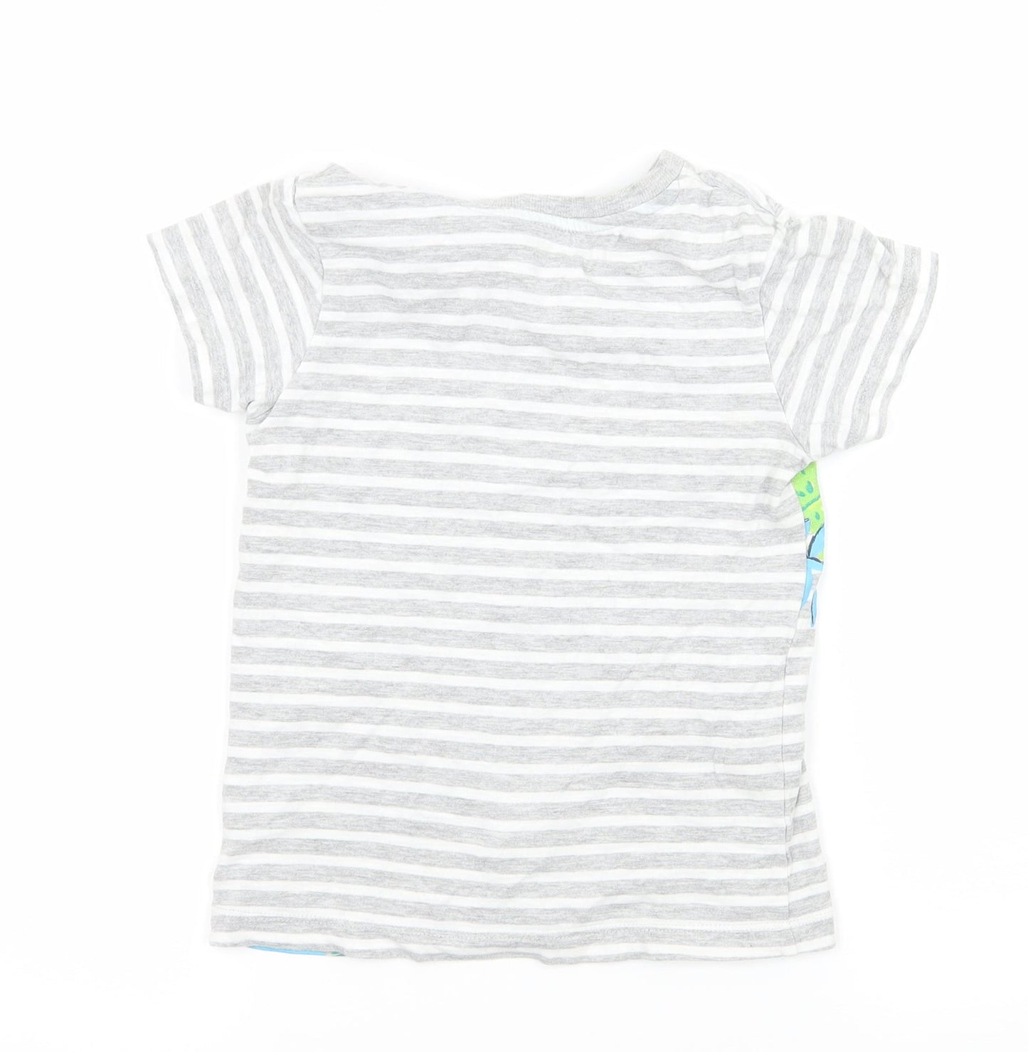 Matalan Boys Grey Striped Jersey Basic T-Shirt Size 3-4 Years  - Crocodile